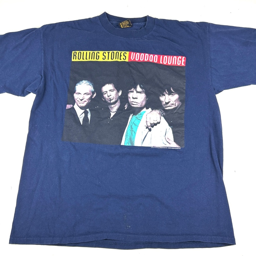Rolling Stones T-Shirt Mens XL Blue Vintage 94 95 Voodoo Lounge Single Stitch